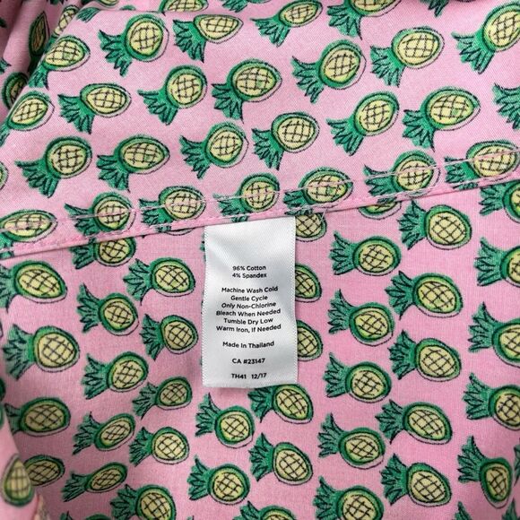Talbots Scallop Shirt in Dancing Pineapple Print - Picture 9 of 9